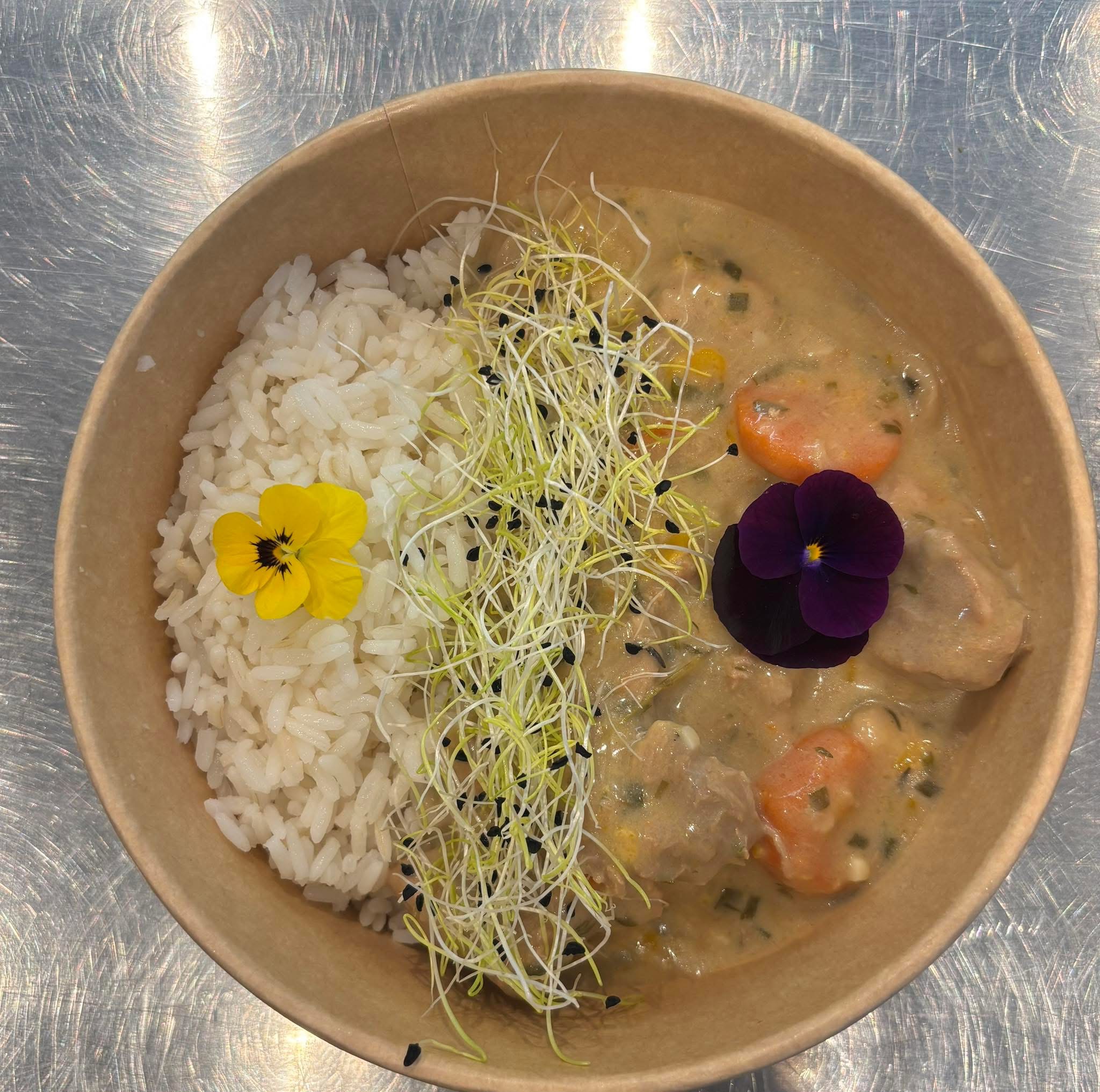 Bowl saumon riz fleurs