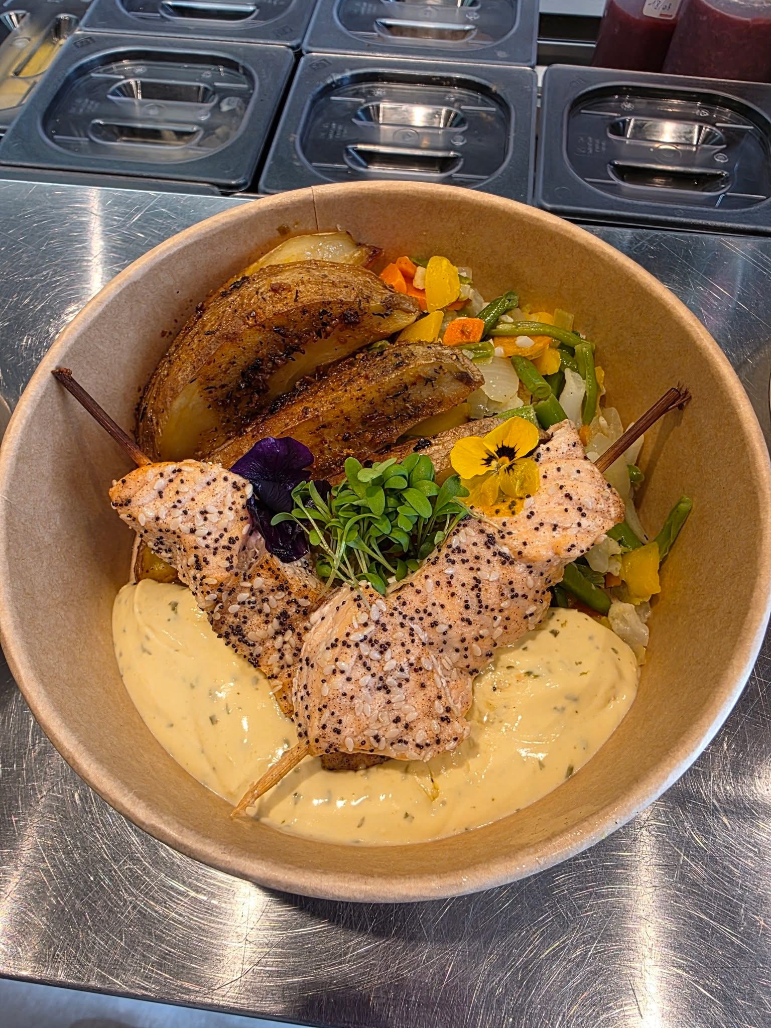 Bowl crevettes légumes
